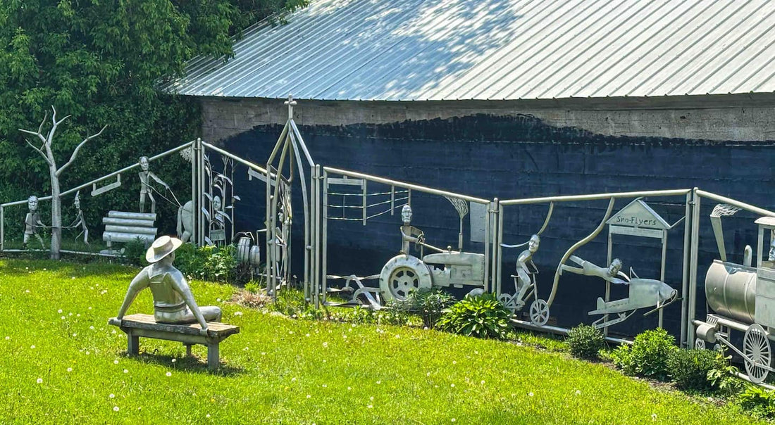 Country art along the Lake Wobegon Trail in Holdingford, Minnesota.