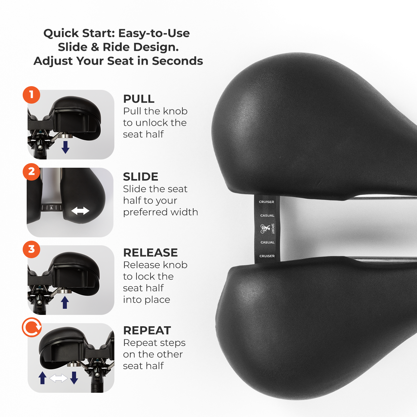 QuickSet™ Adjustable-Width Bike Seat