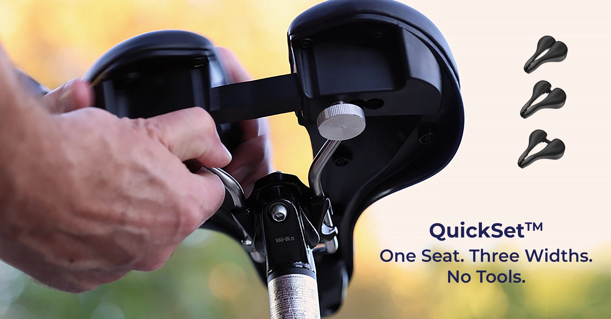 QuickSet Adjustable-Width Bike Seat